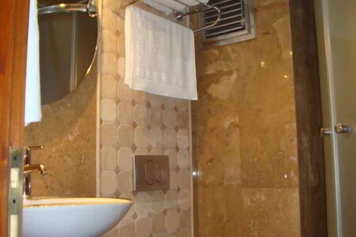 shower, free toiletries, hair dryer, slippers