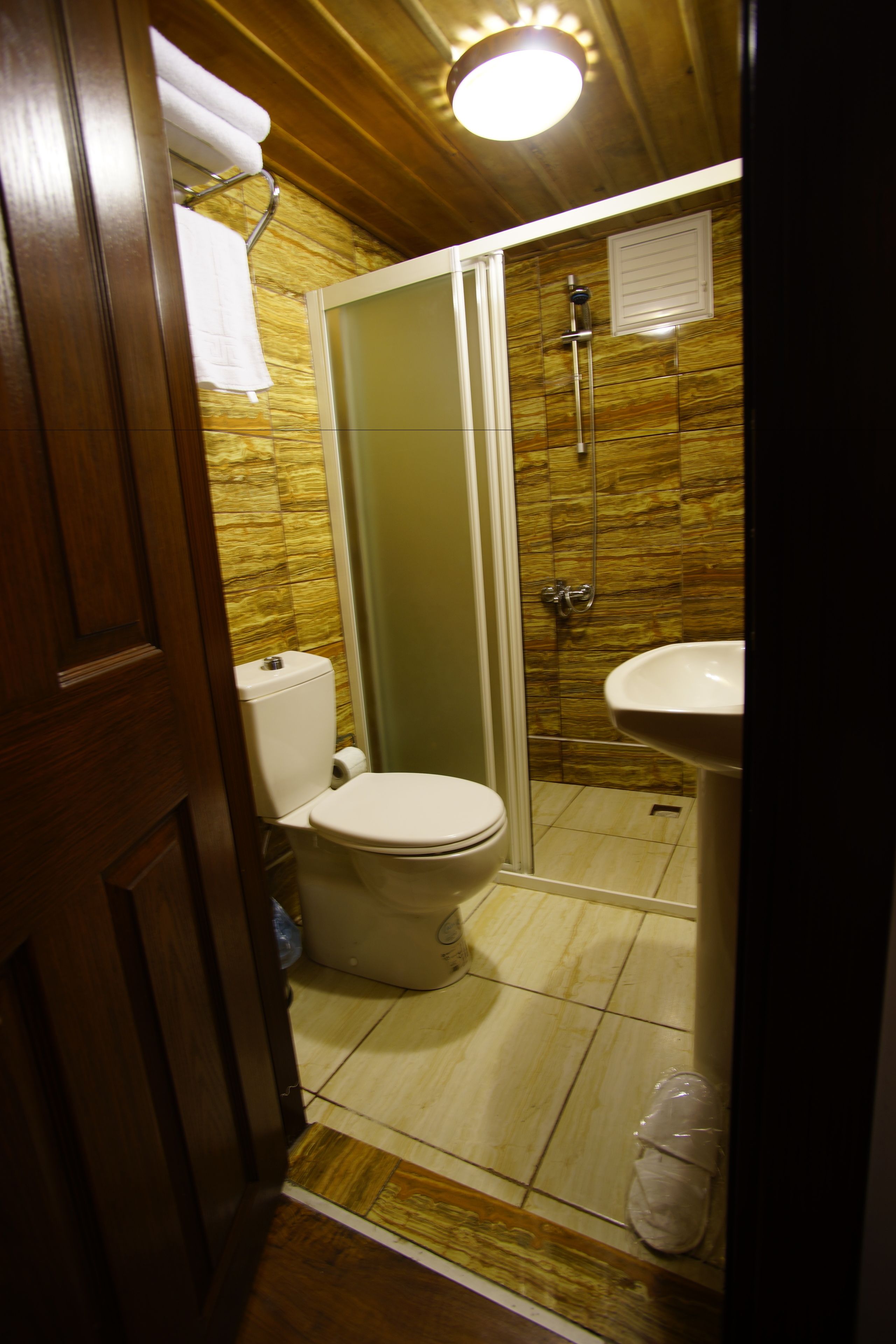 shower, free toiletries, hair dryer, slippers