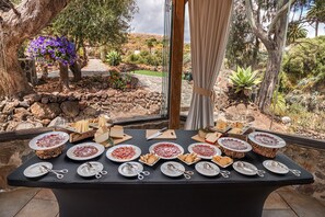 Outdoor banquet area