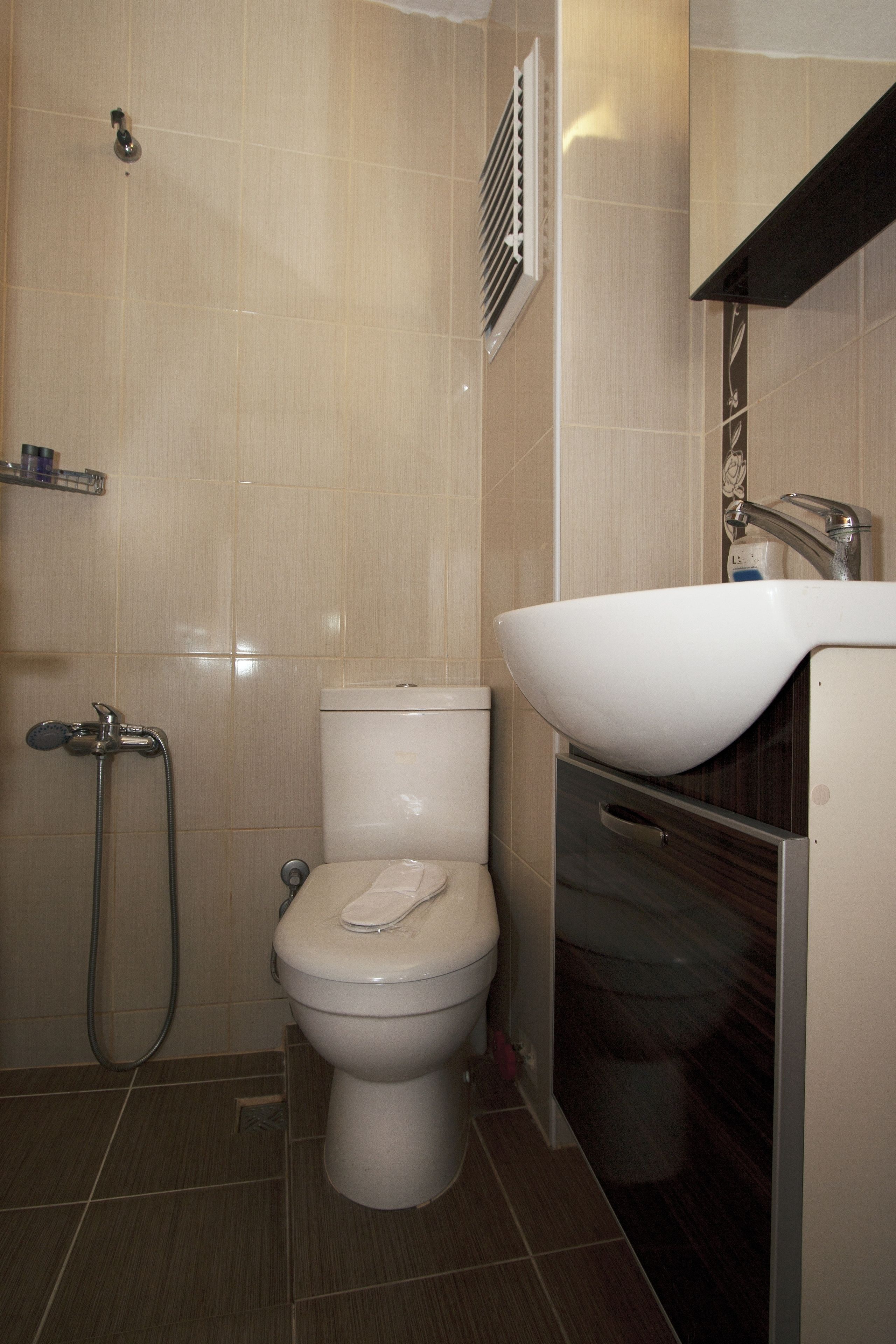 shower, free toiletries, hair dryer, slippers