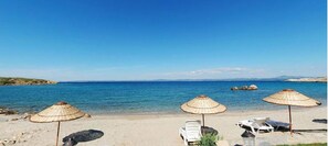 Private beach, sun-loungers, beach umbrellas, beach bar