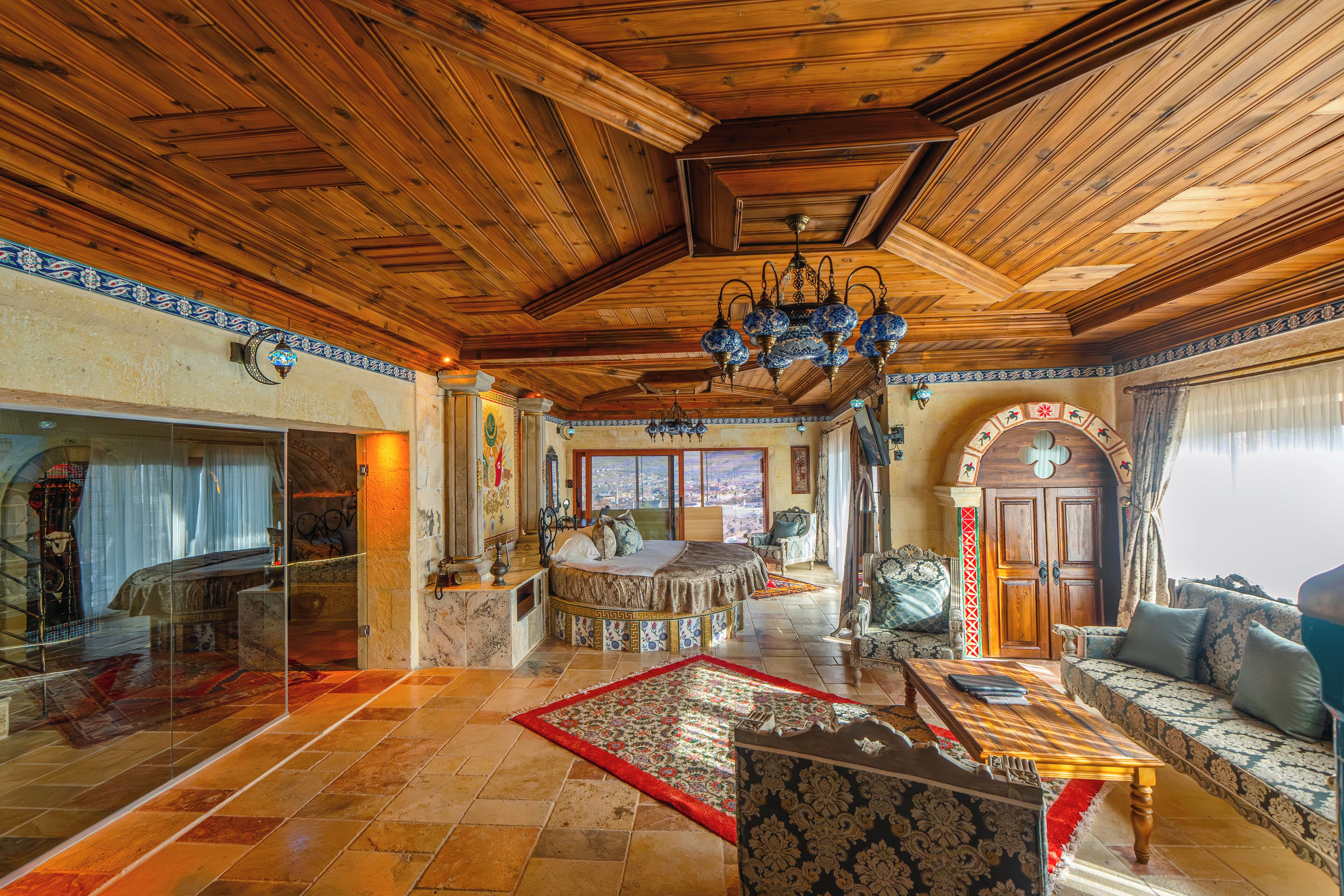 topkapi suite | living area | led tv, heated floors