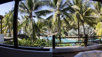Comfort Villa, 2 Bedrooms, Pool View, Beachfront | Terrace/patio