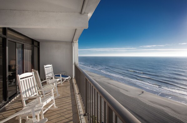 3 Bedroom Oceanfront Condo | Balcony view - Condos by Beach Vacations North (Myrtle Beach)