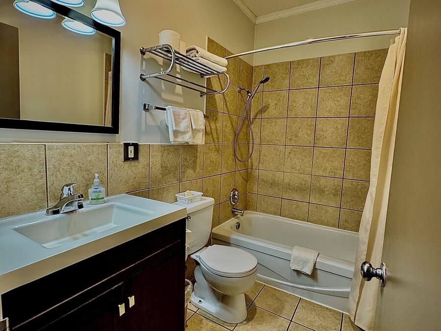 Standard Double Room | Bathroom | Combined shower/tub, towels