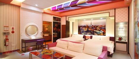 Individually decorated, individually furnished, desk, blackout curtains