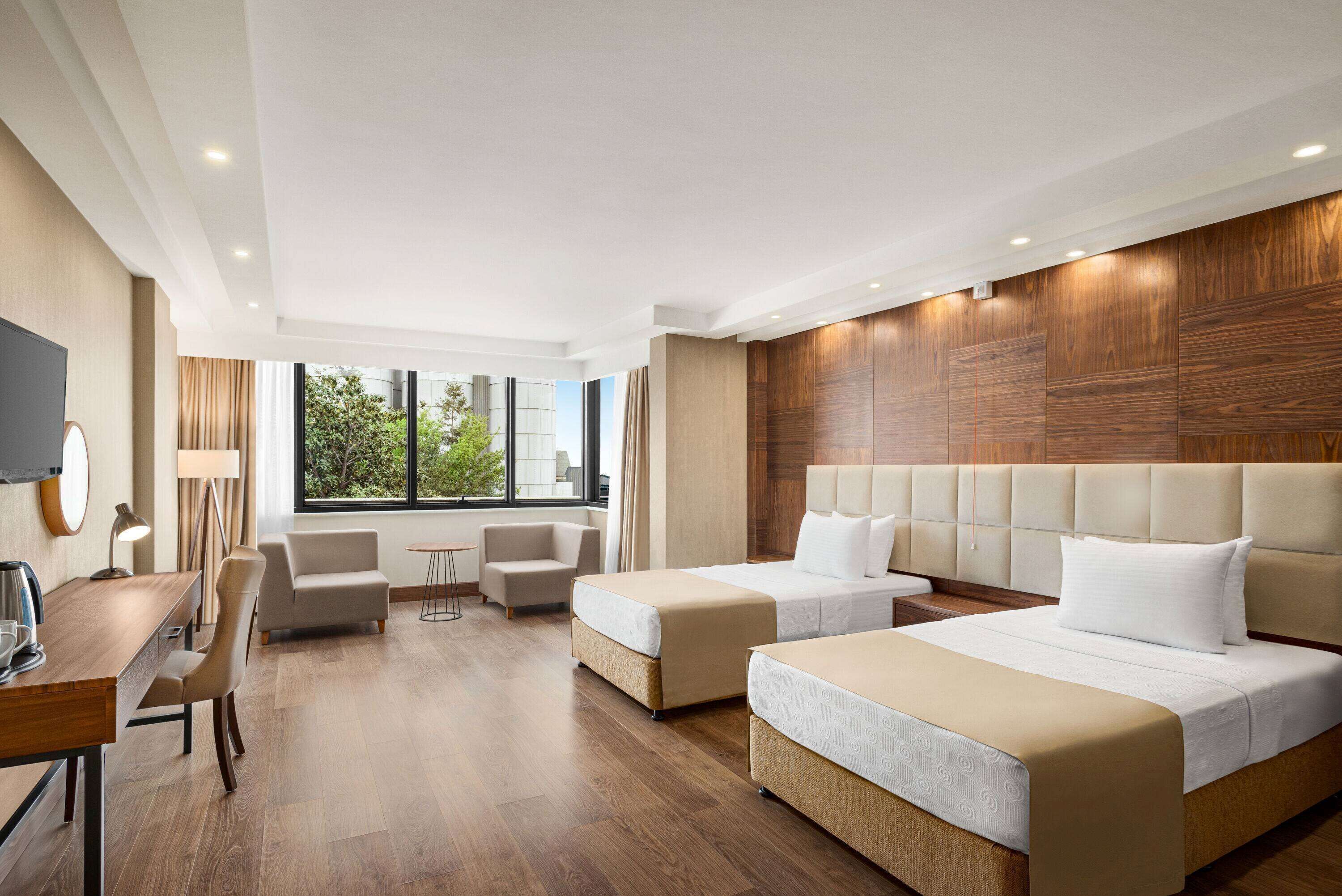 Ropa de cama de alta calidad y minibar 