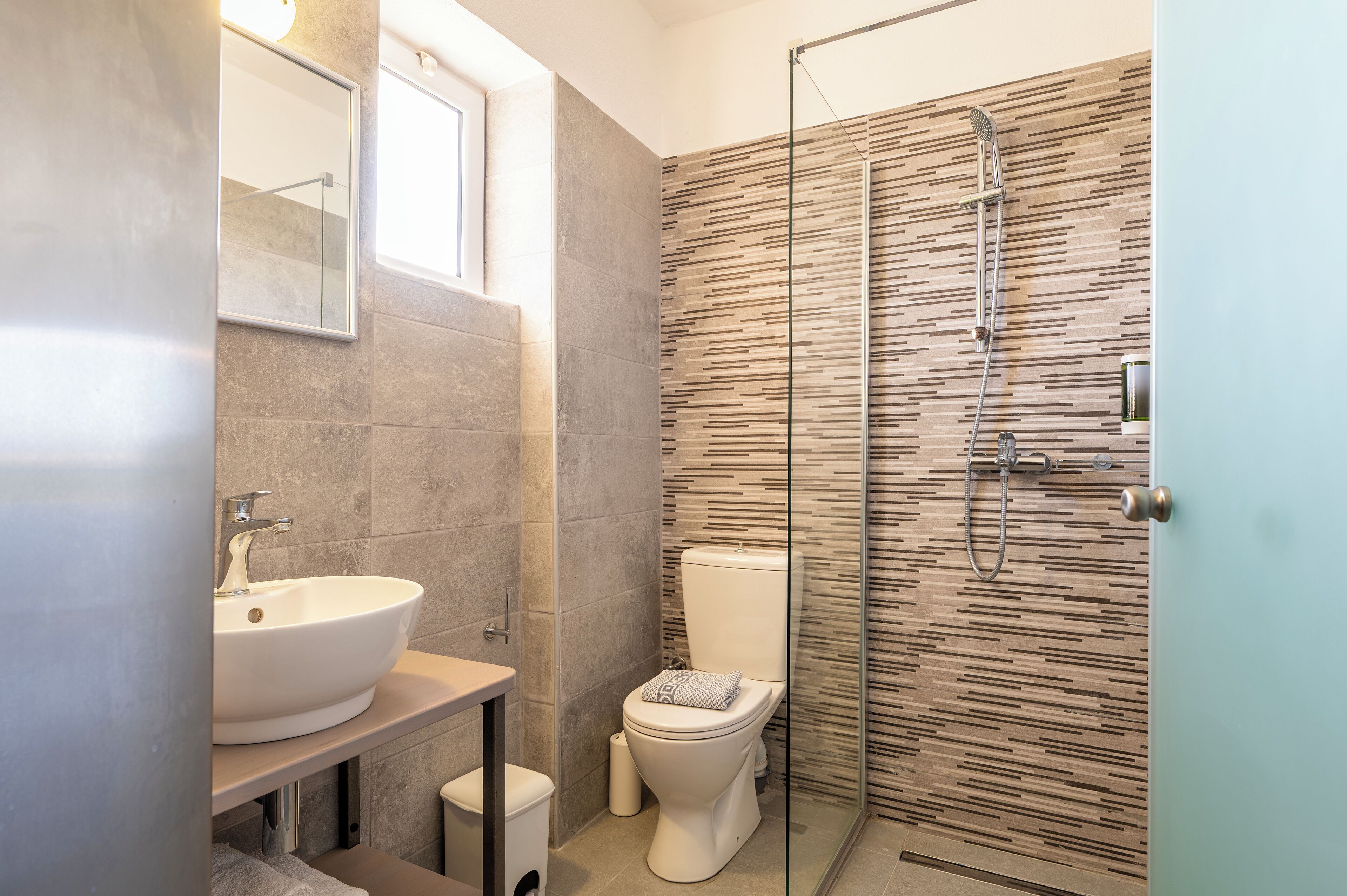 comfort studio | bathroom | shower, rainfall showerhead, hair dryer, bidet