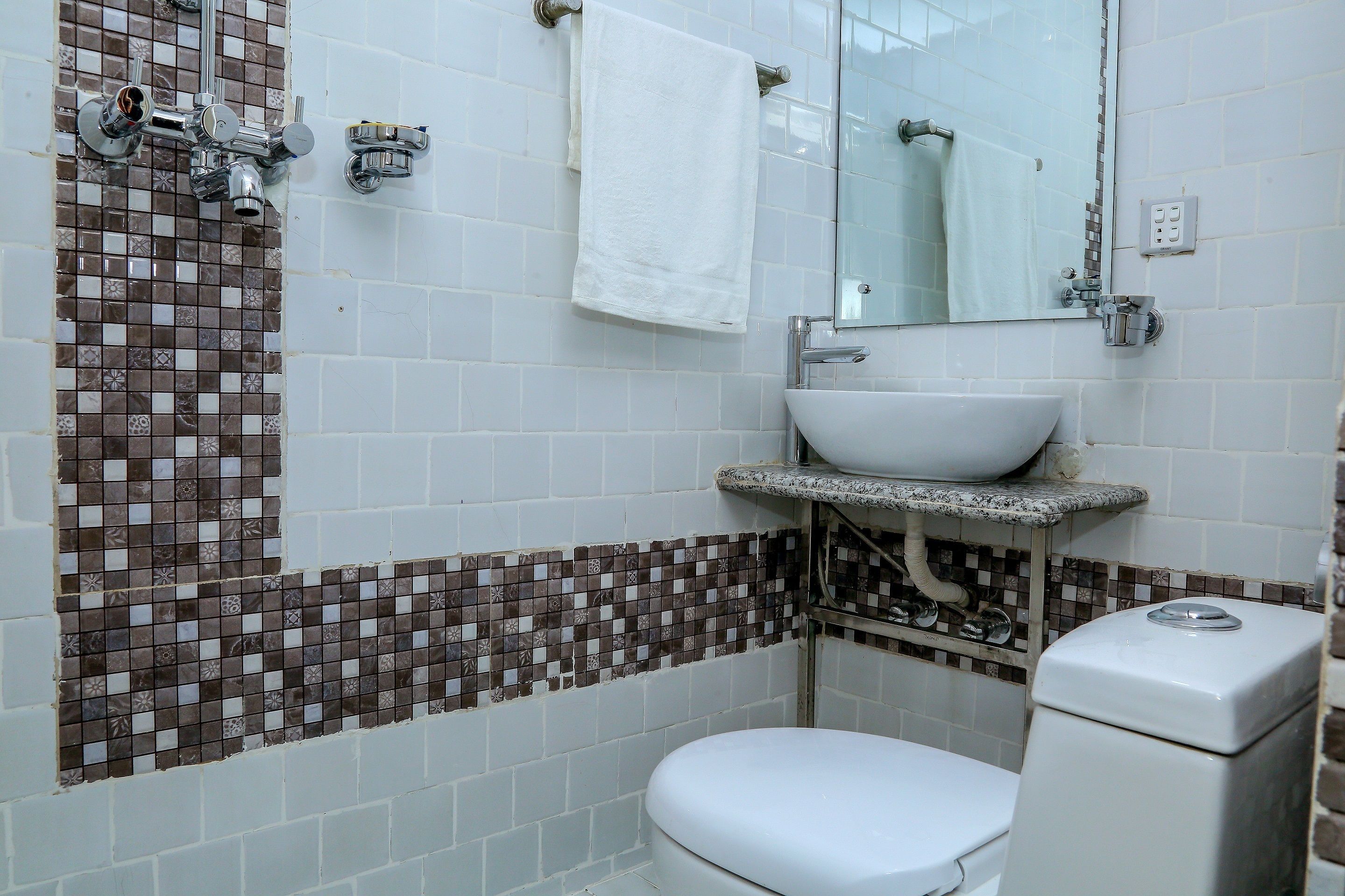 free toiletries, hair dryer, slippers, towels