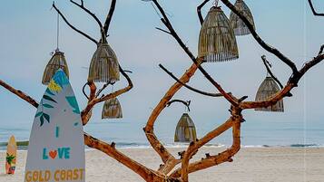 Private beach, white sand