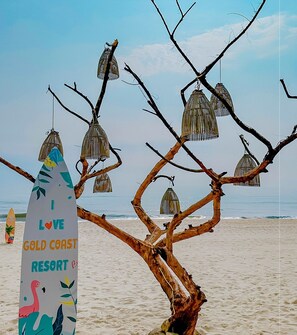 Private beach, white sand