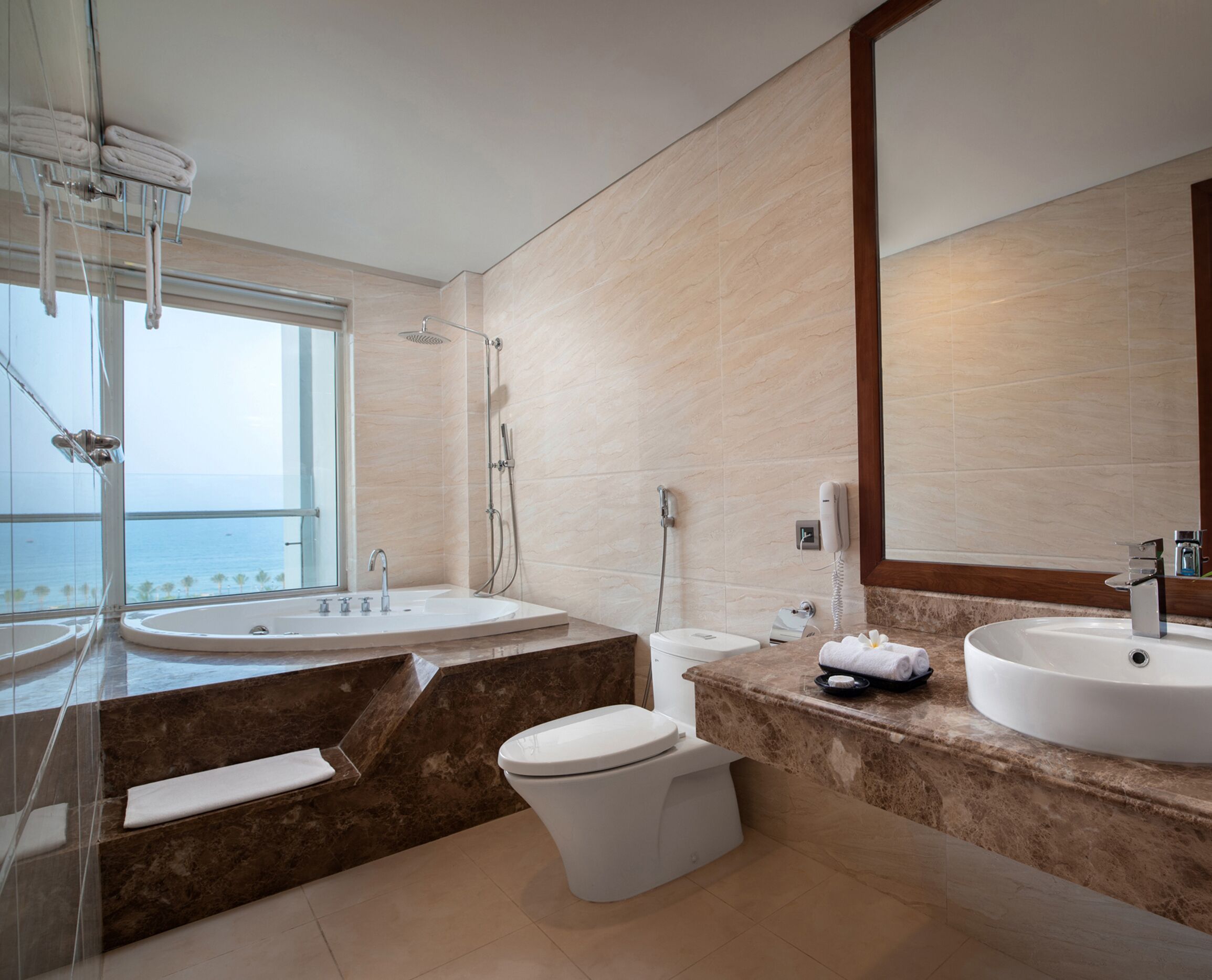 Premier-Suite, 1 King-Bett, Meerblick | Badezimmer