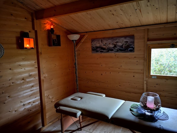 Body treatments, body scrubs, facials, manicures and pedicures, massages