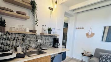 Comfort Bungalow | Cucina privata | Frigorifero, piano cottura, macchina per tè/caffè, bollitore elettrico