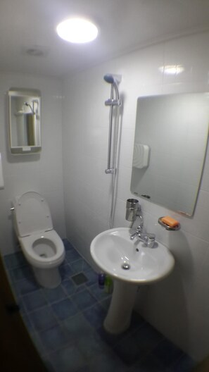 Ducha, artículos de higiene personal gratuitos y secador de pelo