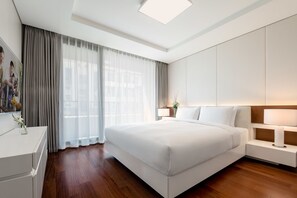 3 chambres, literie de qualité supérieure, rideaux occultants