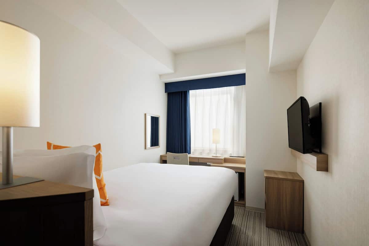 In-room safe, desk, laptop workspace, blackout curtains
