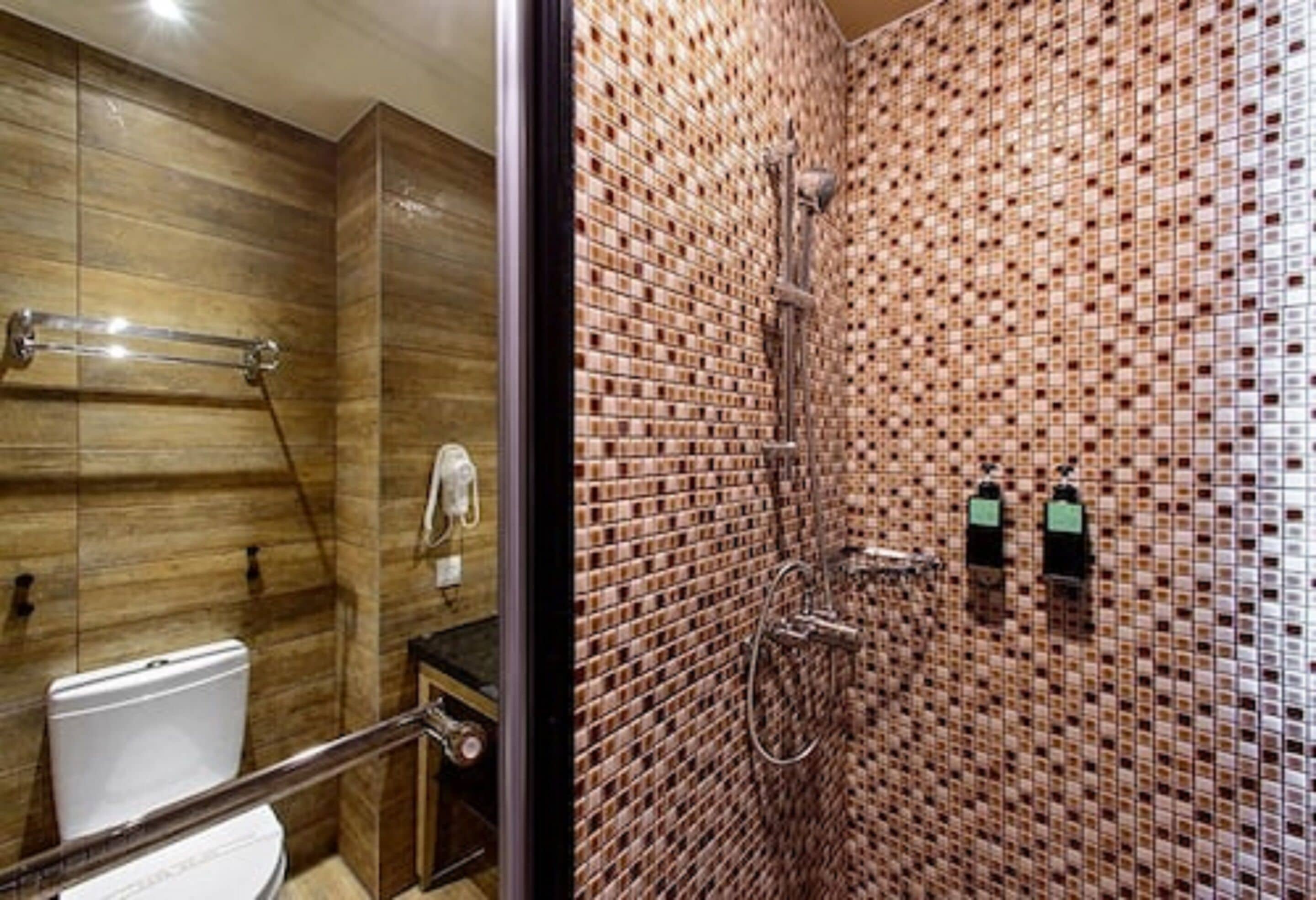 business double room, 1 queen bed | bathroom | shower, free toiletries, hair dryer, slippers