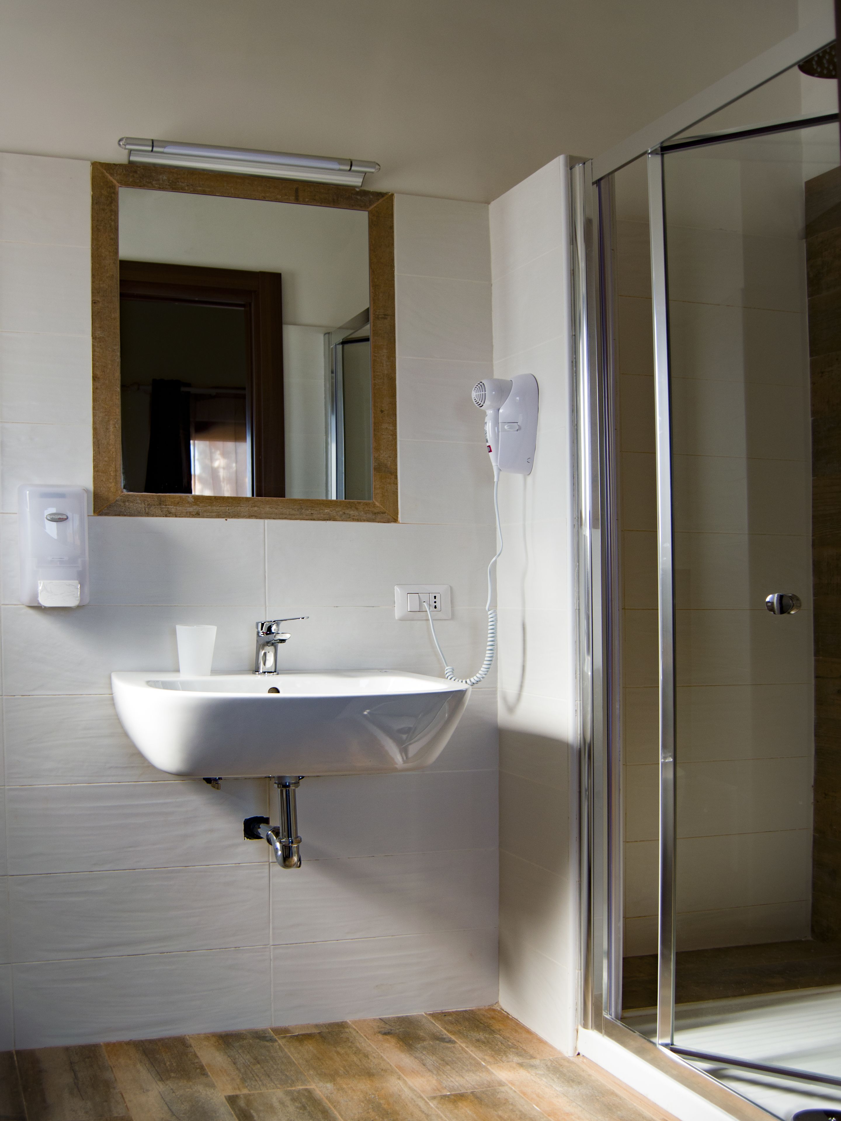 double or twin room | bathroom | shower, rainfall showerhead, free toiletries, hair dryer