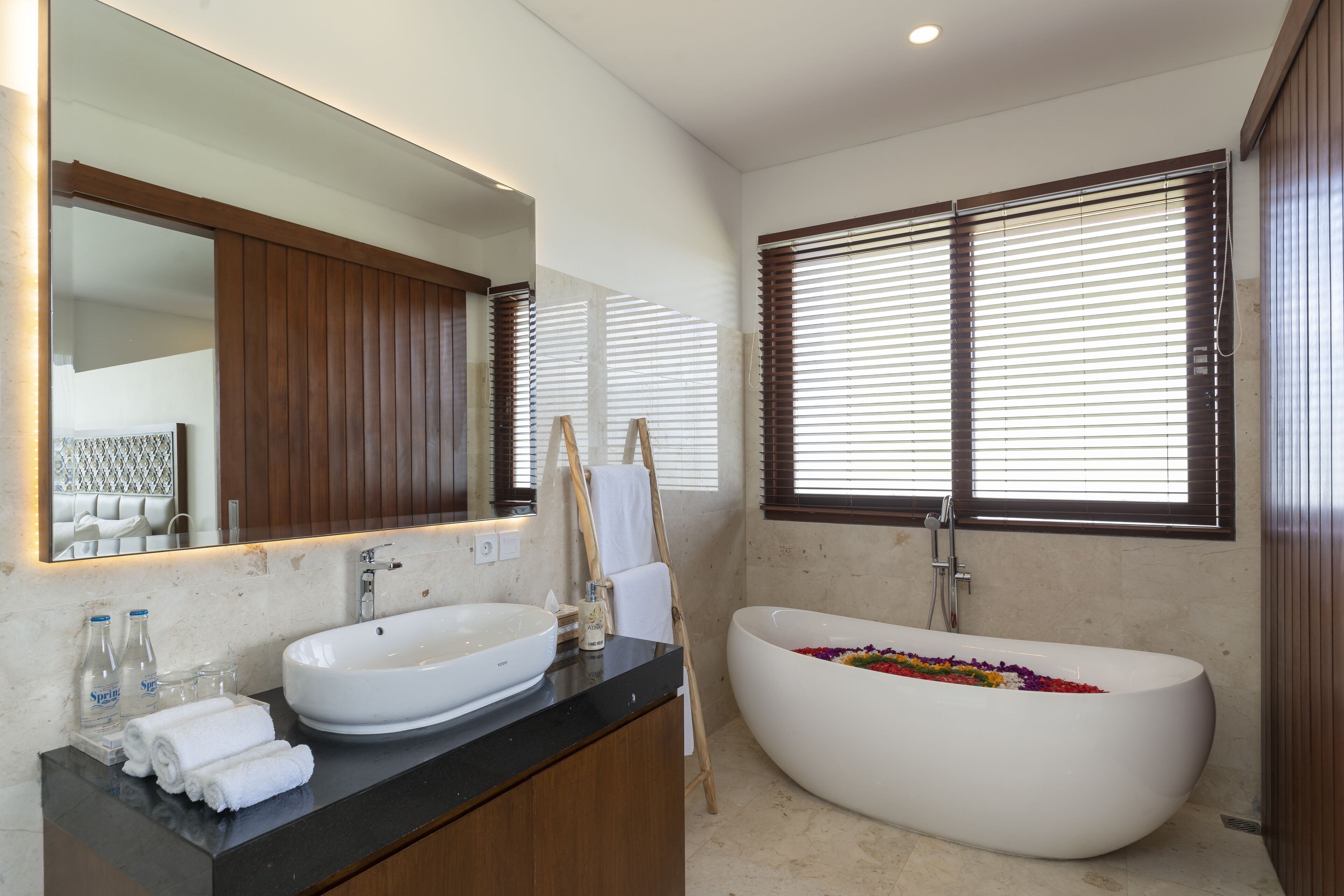 shower, free toiletries, hair dryer, bathrobes