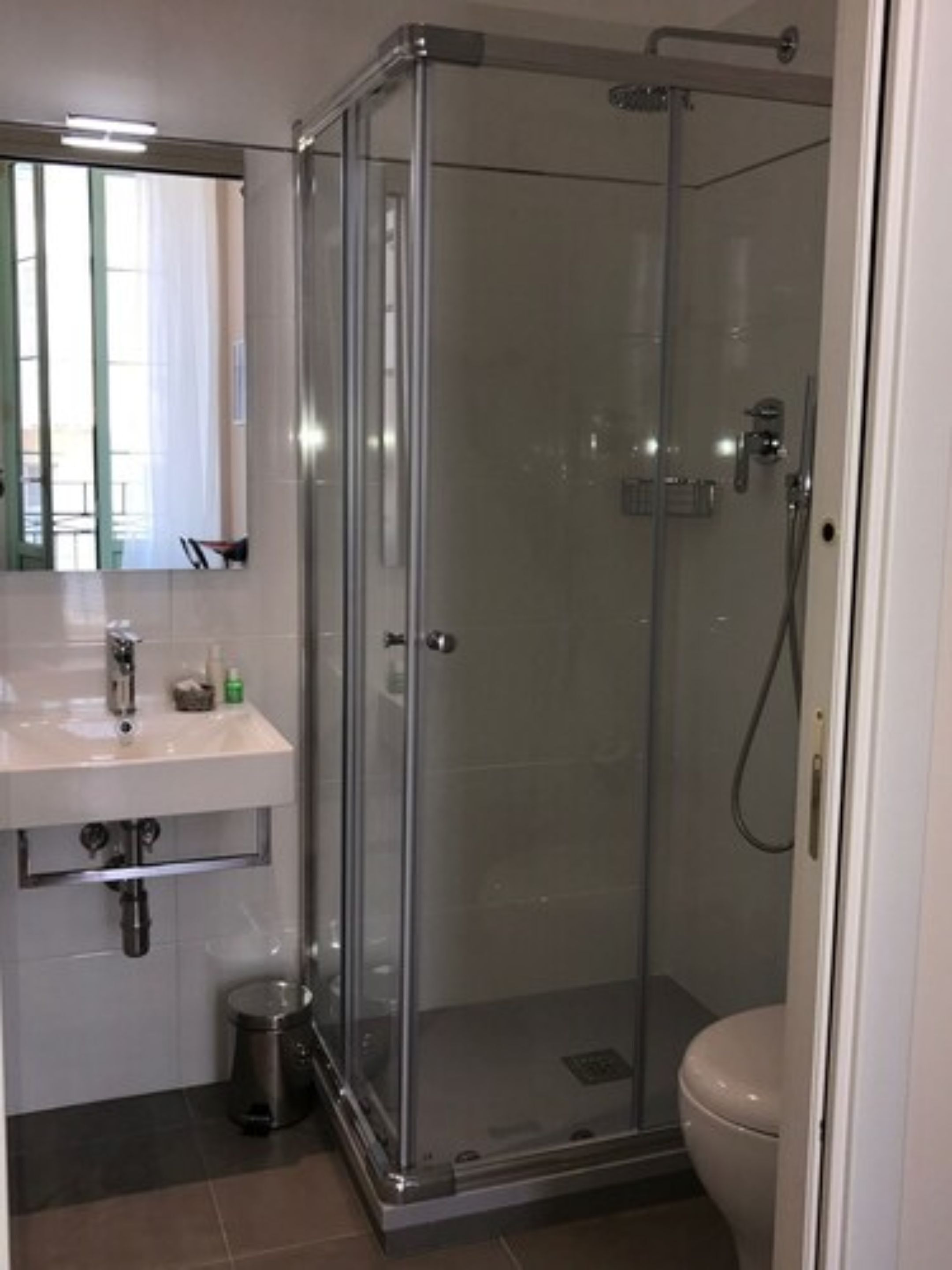 double or twin room | bathroom | shower, free toiletries, hair dryer, towels