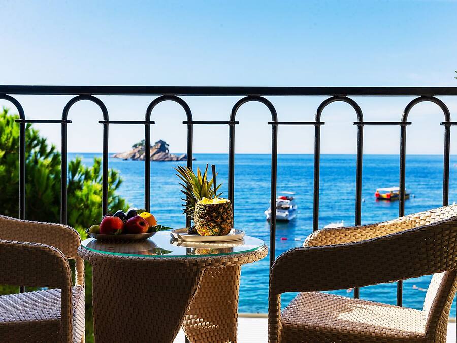 Dobbeltrom, balkong, sjøutsikt | Utsikt mot strand/hav