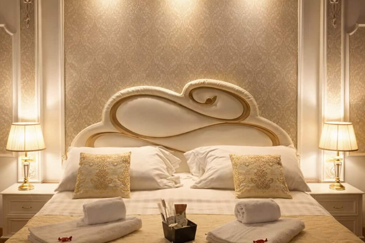 Habitación de lujo | Sábanas de algodón egipcio, ropa de cama de alta calidad y edredón