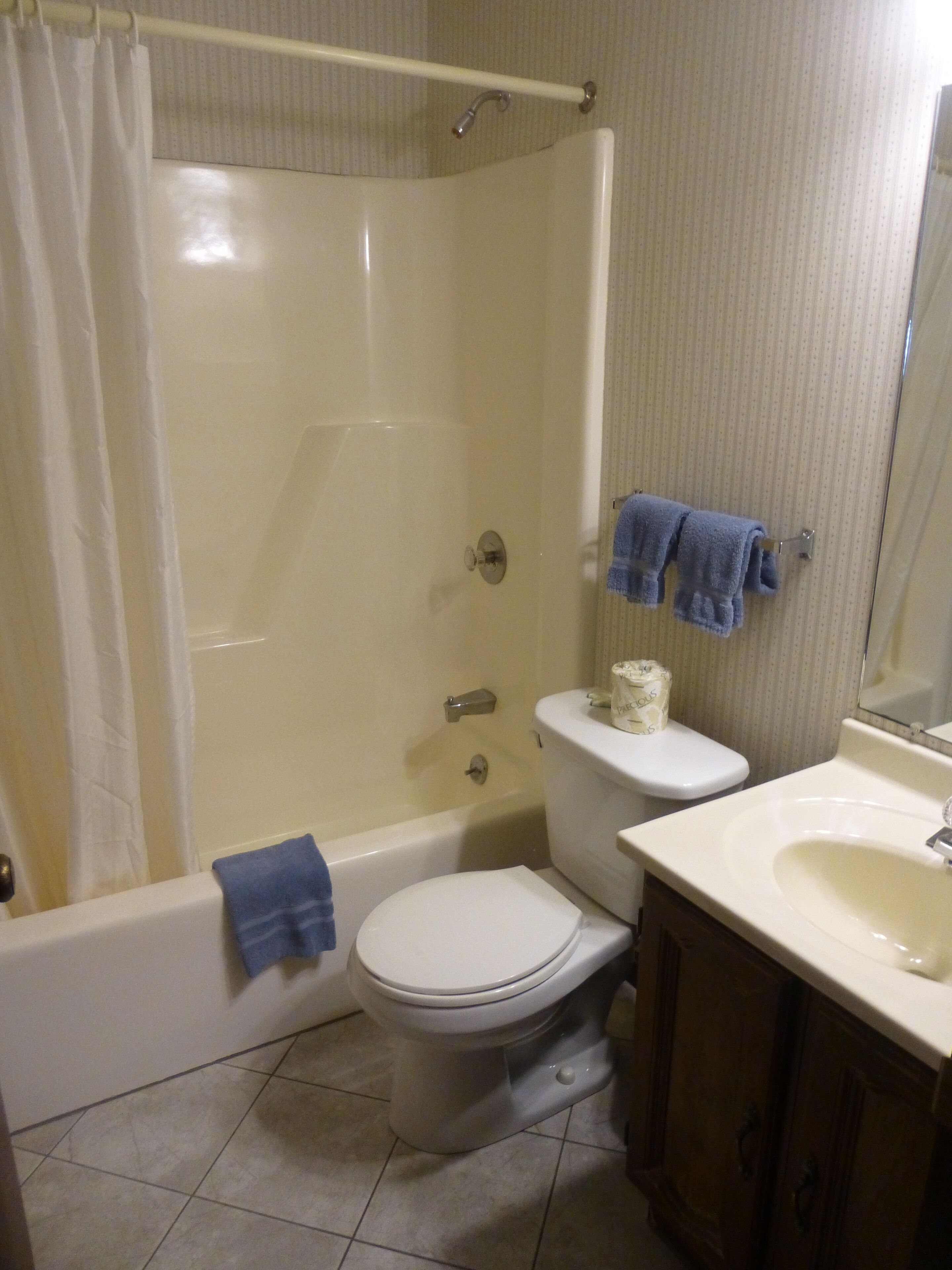 deluxe room, 1 queen bed, 2nd floor | bathroom | shower, hair dryer