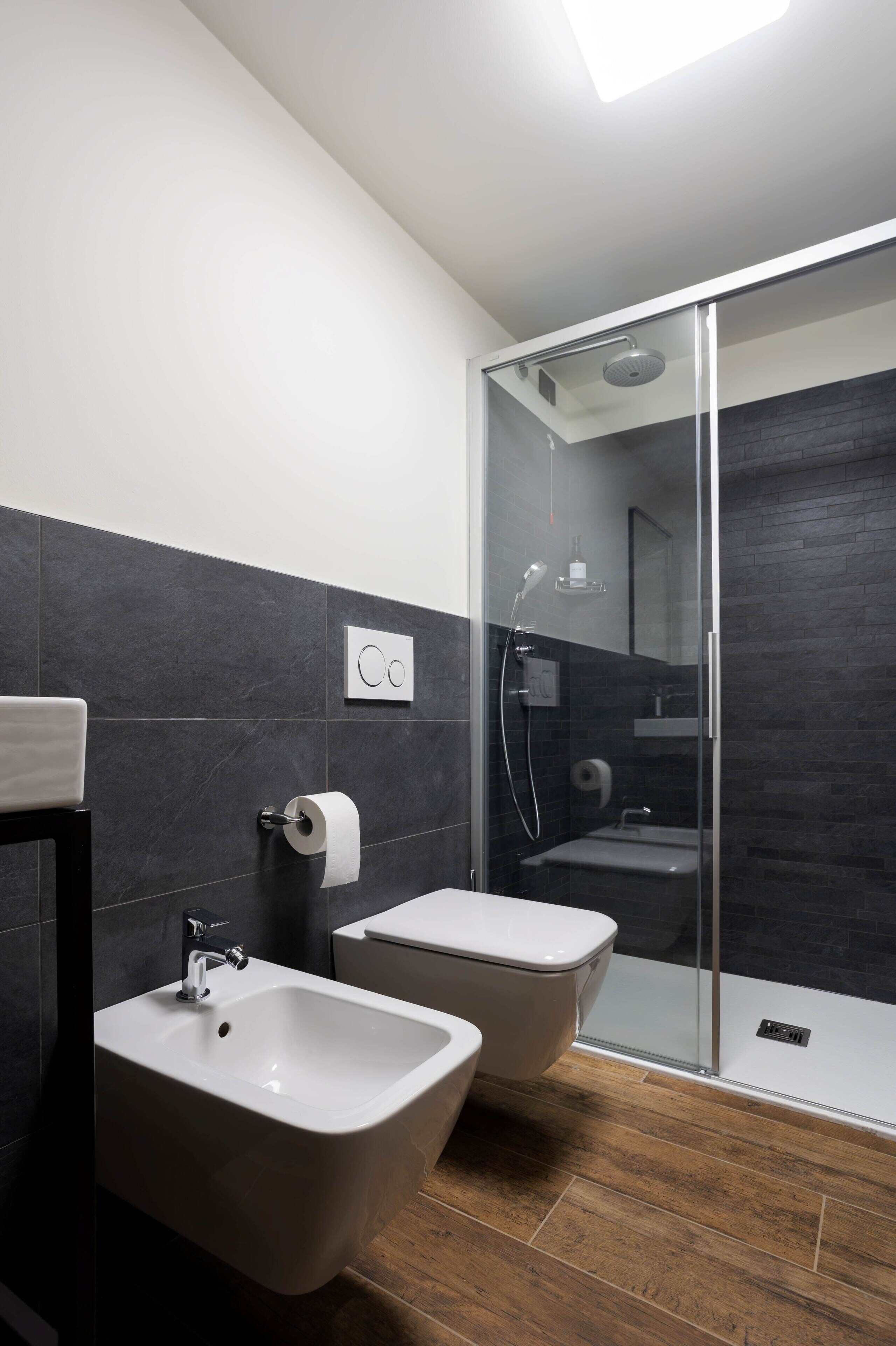 free toiletries, hair dryer, bathrobes, bidet