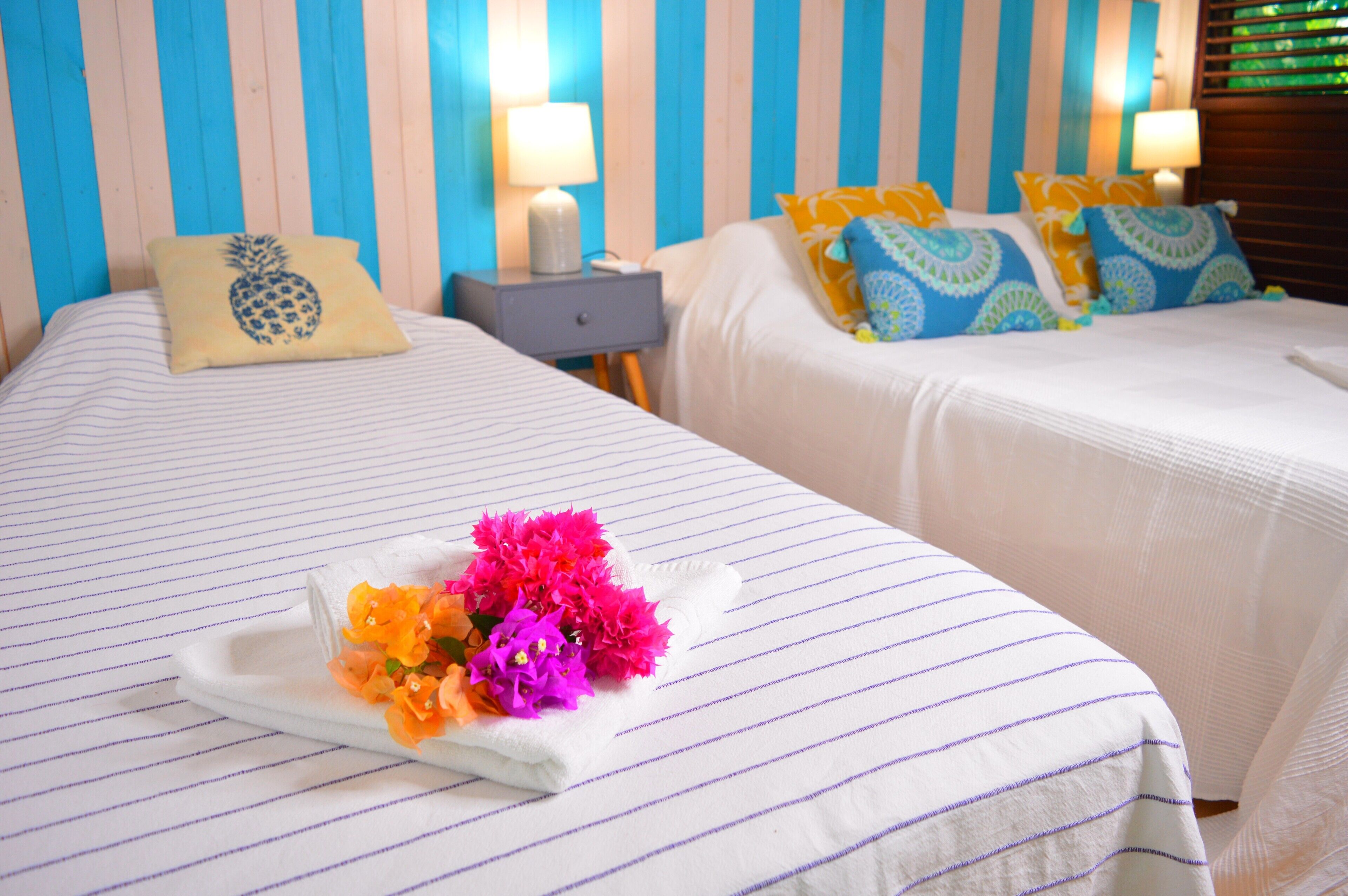 family bungalow, multiple beds, sea view | premium bedding, in-room safe, individually decorated, soundproofing