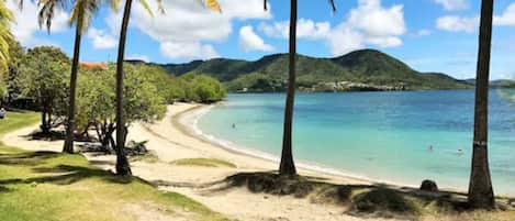 On the beach, white sand, snorkeling, kayaking