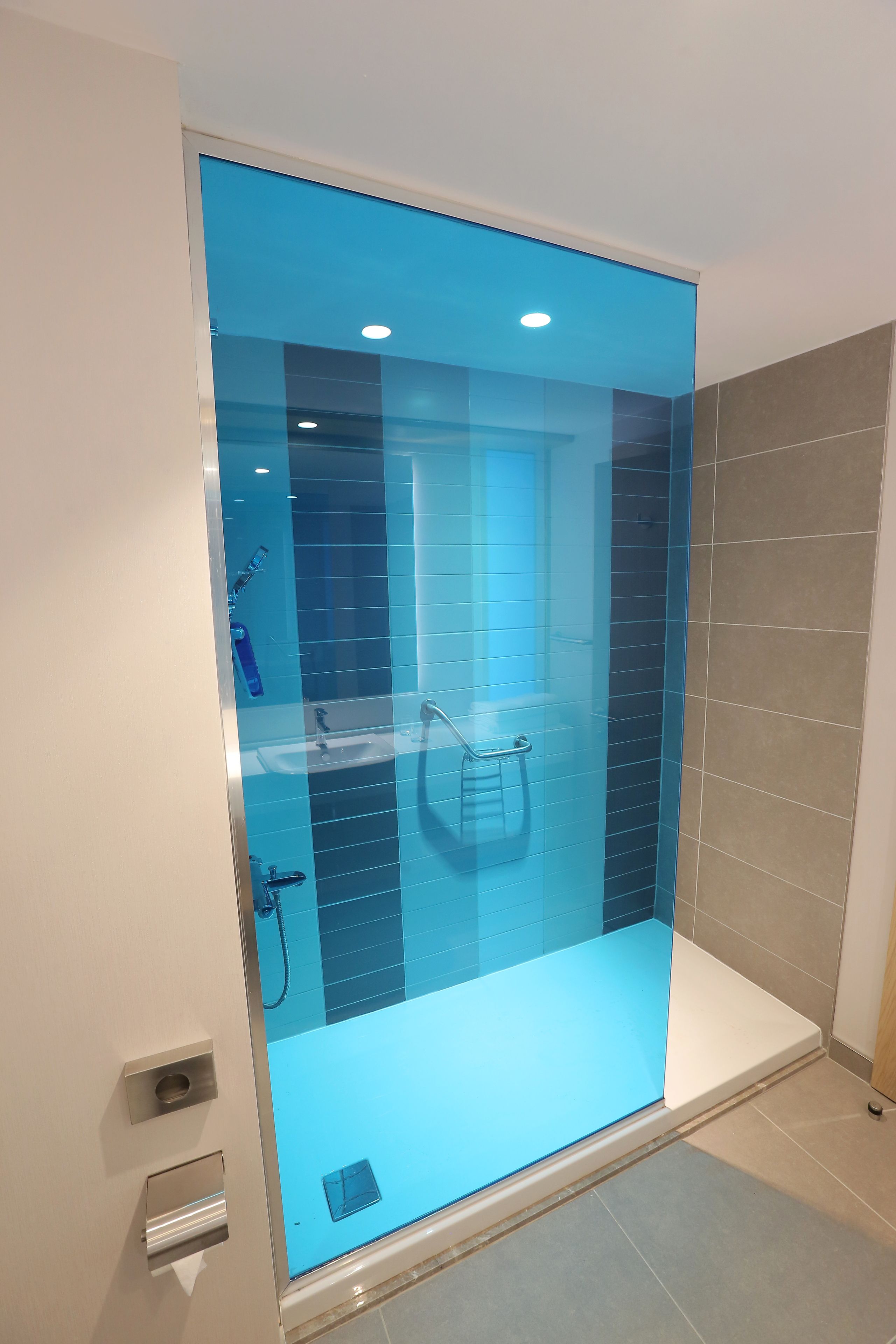 shower, eco-friendly toiletries, hair dryer, bathrobes