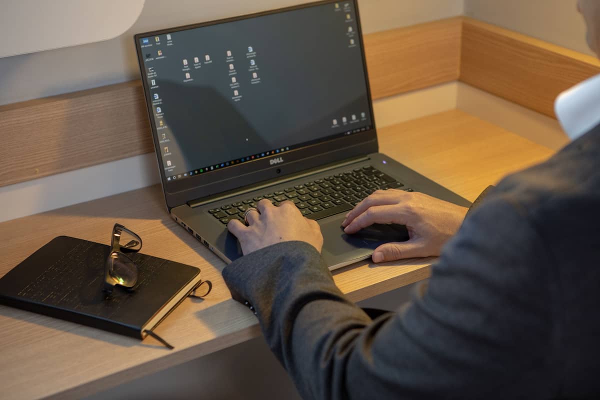 Individually decorated, desk, laptop workspace, blackout curtains