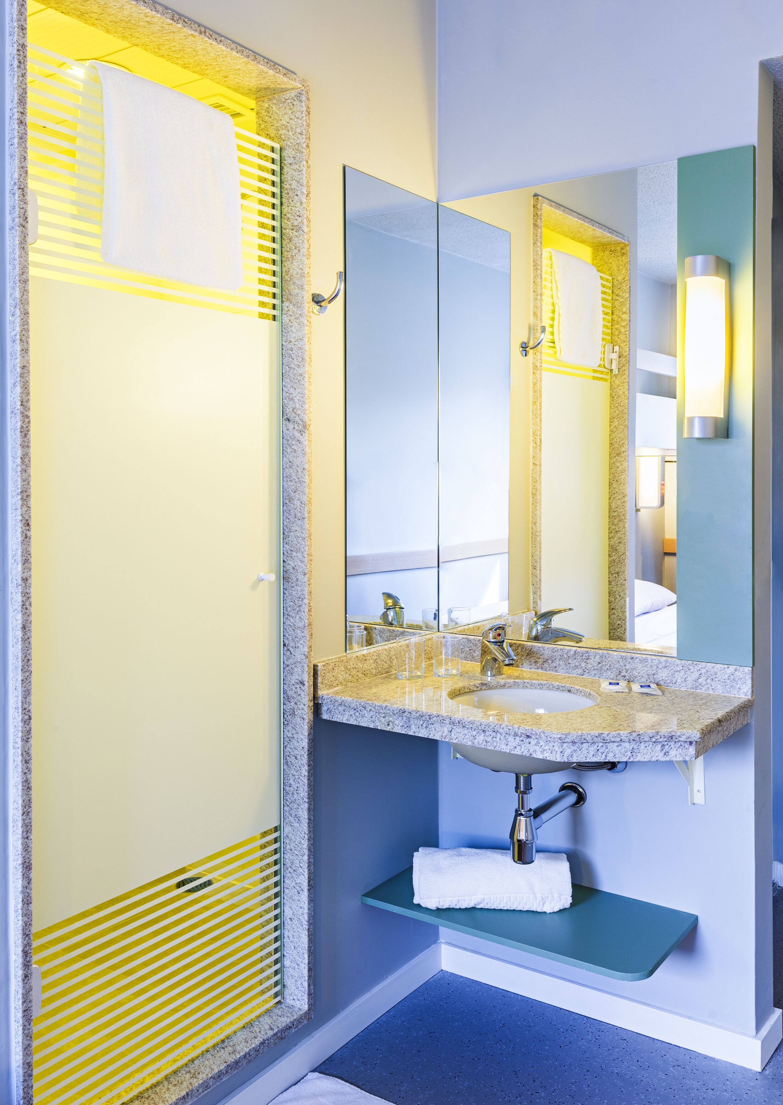 shower, eco-friendly toiletries, hair dryer, towels