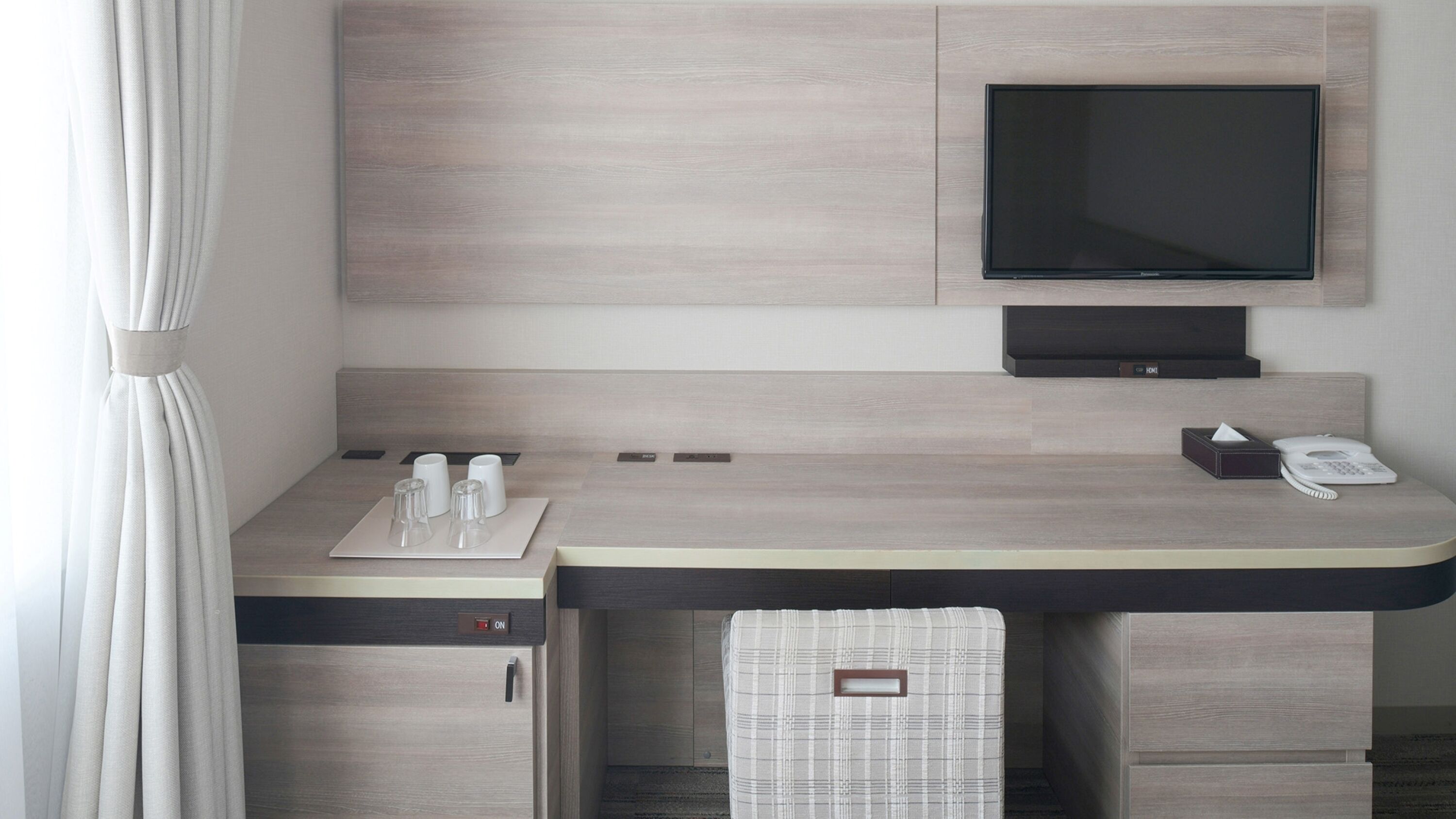 desk, blackout curtains, iron/ironing board, free wifi