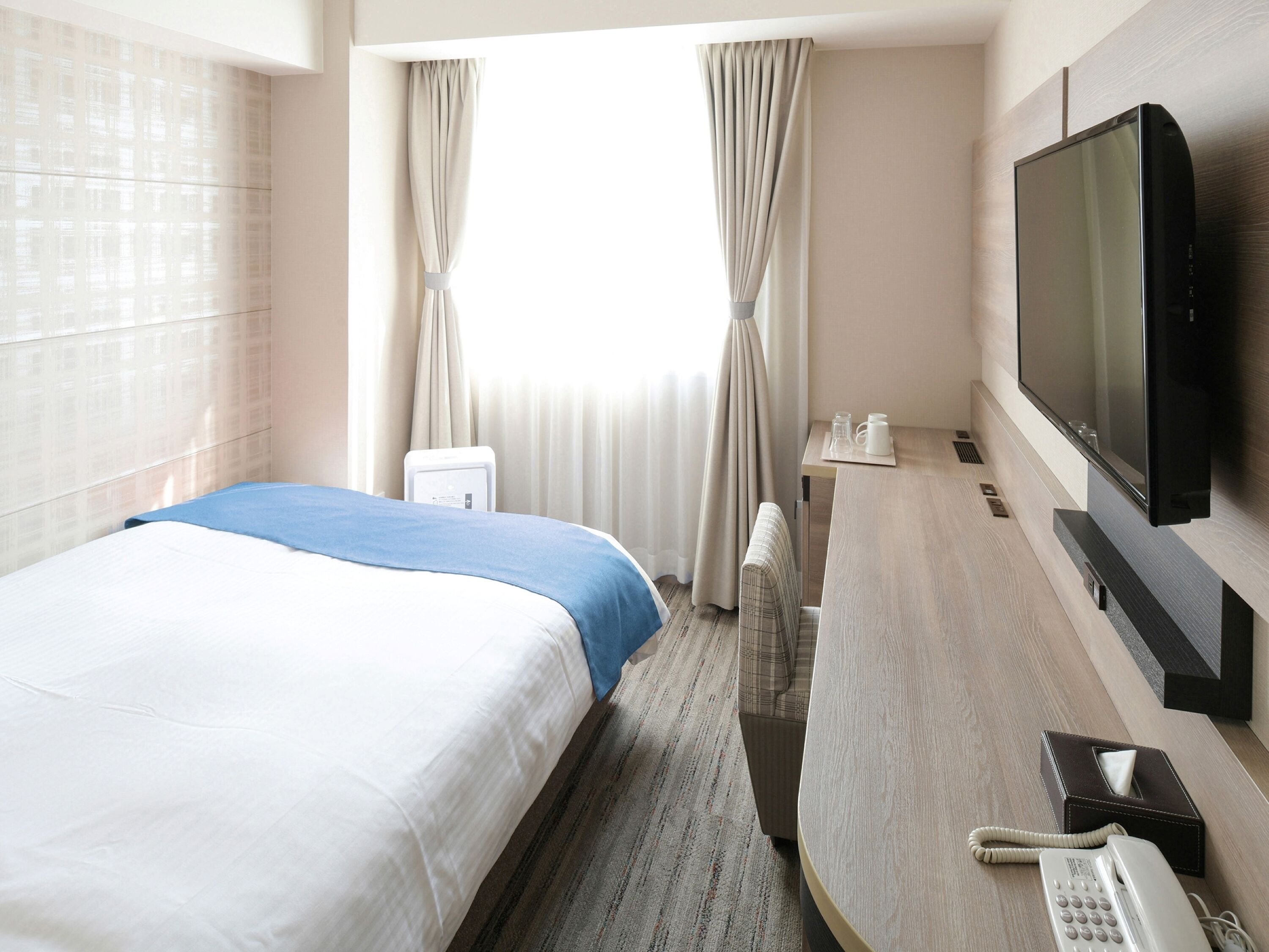 desk, blackout curtains, iron/ironing board, free wifi