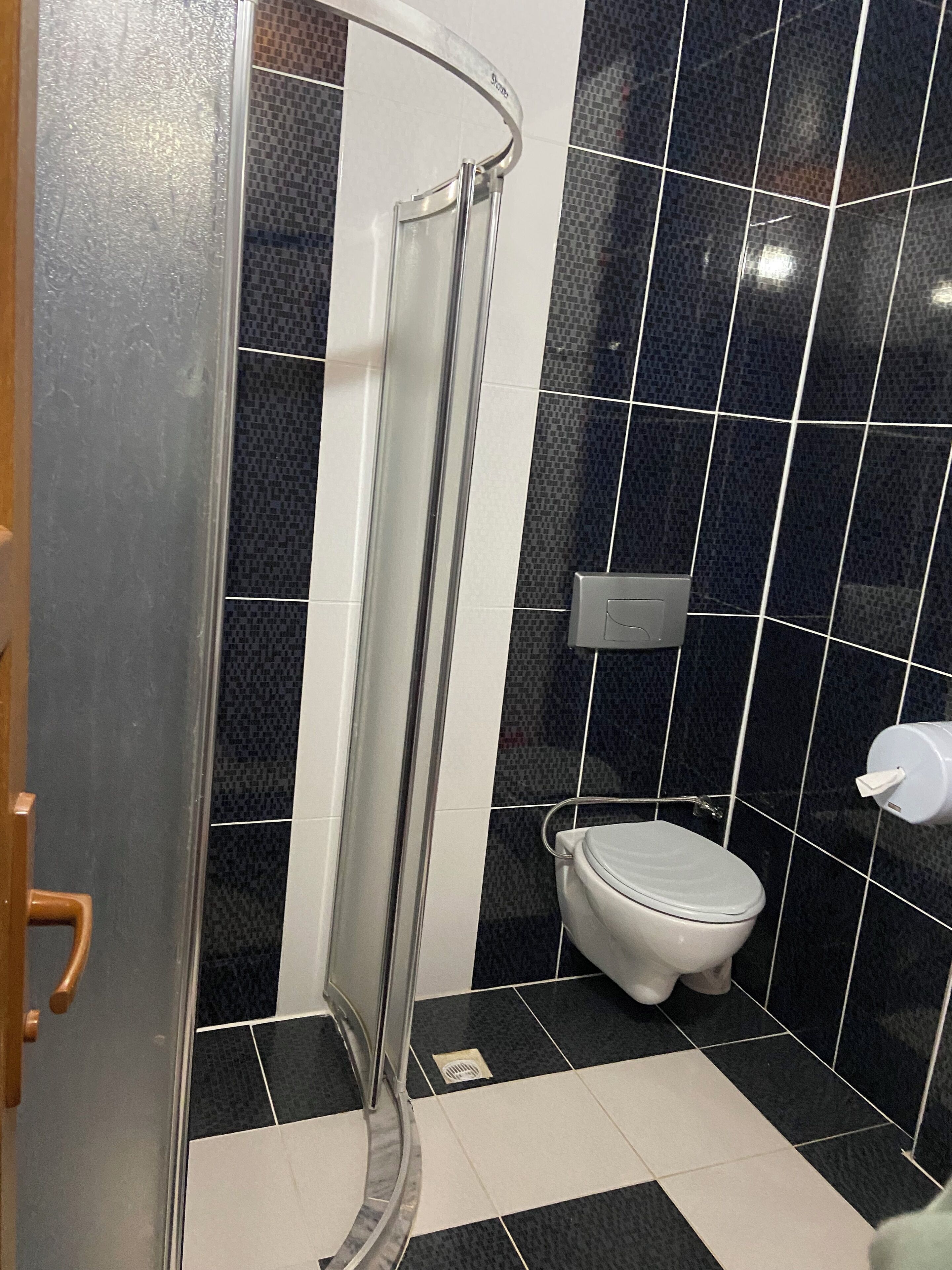 Douche, articles de toilette gratuits, sèche-cheveux, chaussons