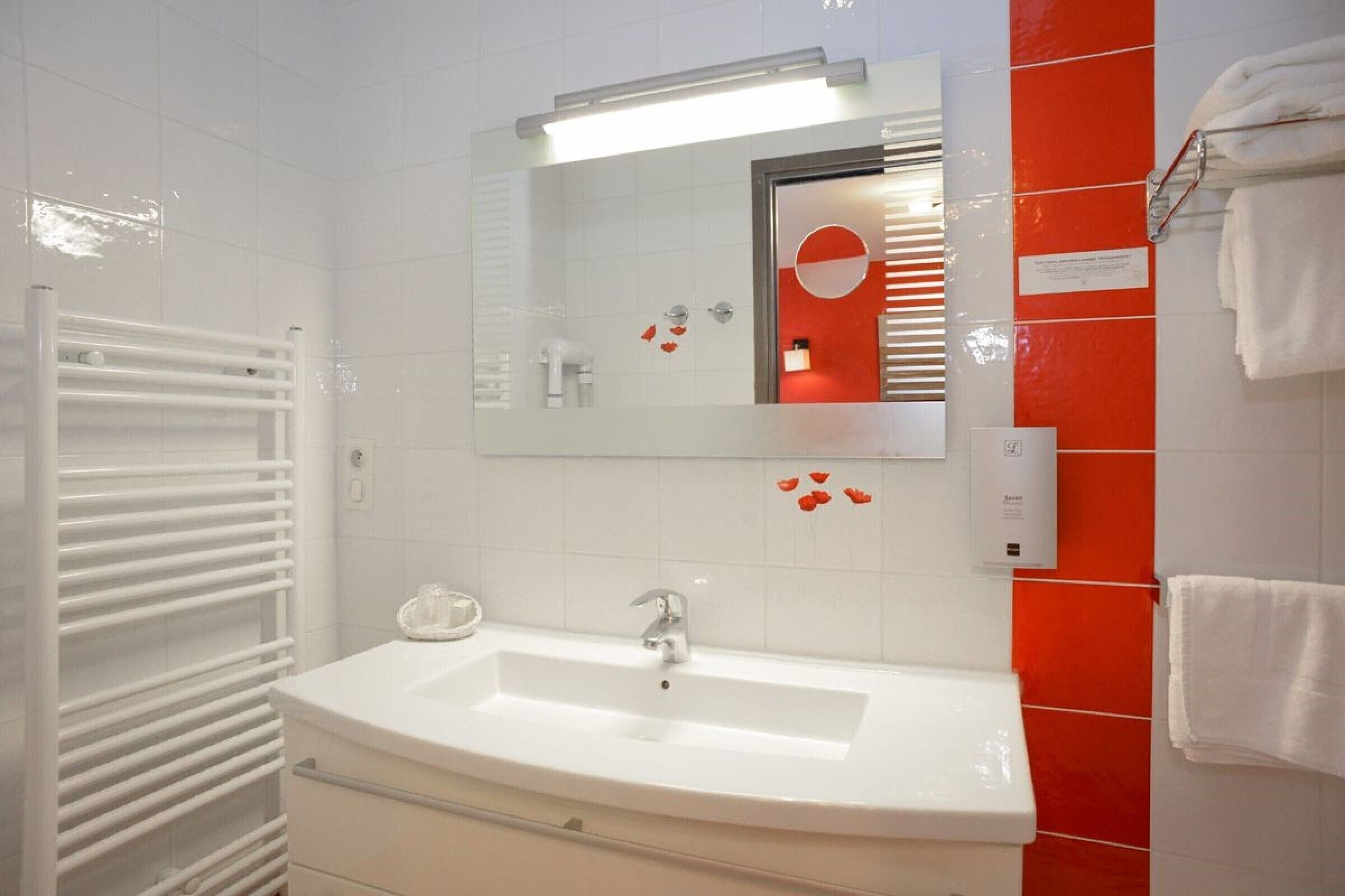 free toiletries, hair dryer, towels