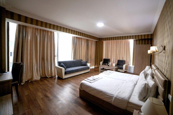 Premium bedding, minibar, in-room safe, desk