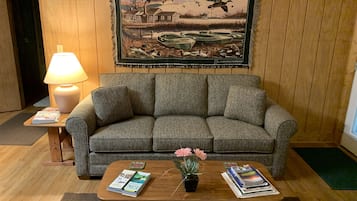 Cabin #2 | Living room | Fireplace