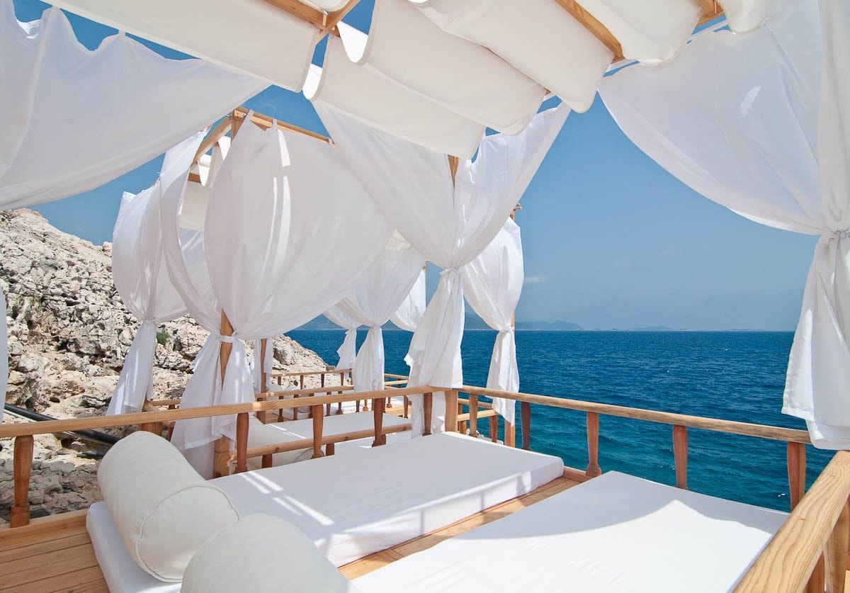 private beach nearby, sun-loungers, beach umbrellas