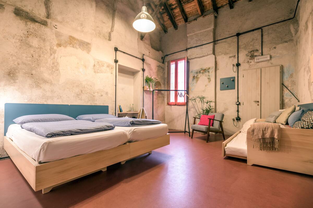 Quadruple Room, Accessible (External private bathroom) | Premium bedding, down comforters, desk, WiFi (free)