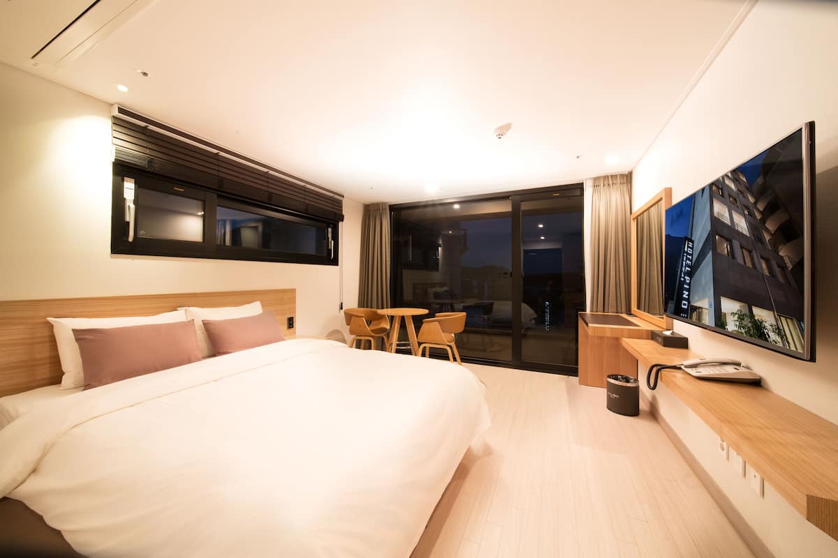 Standard Double Room | Premium bedding, desk, soundproofing, WiFi (free)