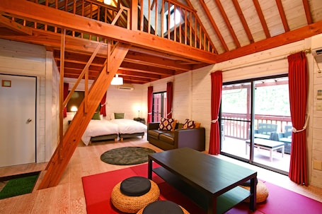Deluxe Cottage (Type D - 305), Cypress Bath | Desk, free WiFi, bed sheets. Tamayura no Sato