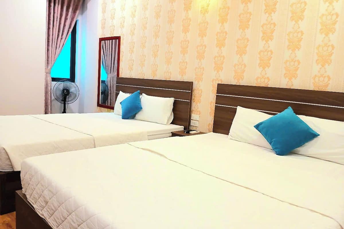 Desk, free WiFi, bed sheets