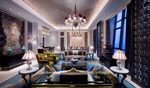 Habitación presidencial, 1 cama King size | Ropa de cama de alta calidad y minibar 