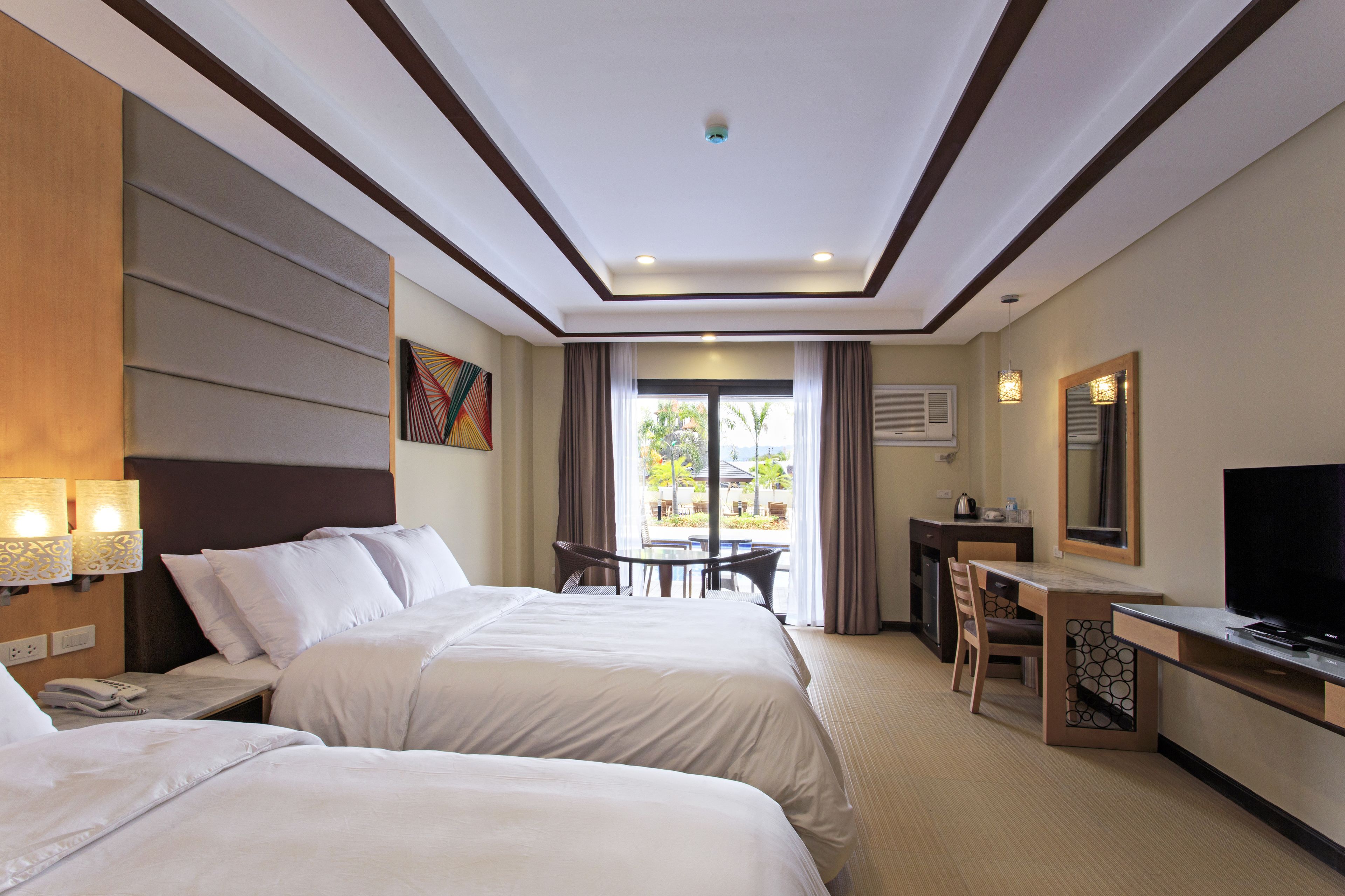 superior twin with pool access | in-room safe, desk, wifi, bed sheets