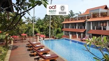 2 outdoor pools, open 7:00 AM to 7:00 PM, pool umbrellas, sun loungers