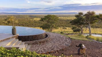 Outdoor pool, pool loungers