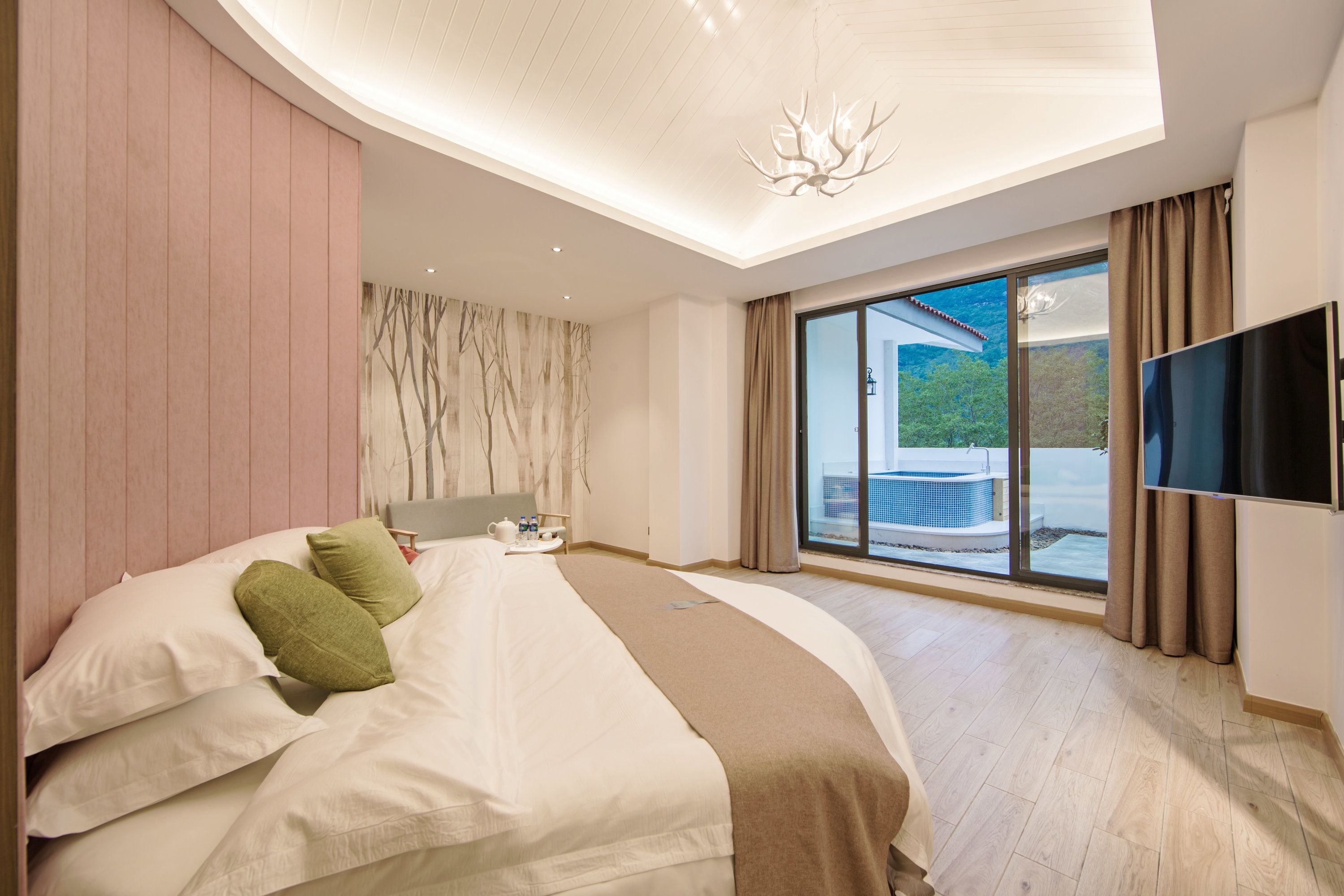 romantic room (round bed) | premium bedding, down duvets, memory-foam beds, in-room safe